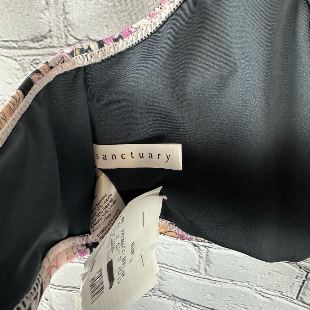 Sanctuary Swim Petal Pusher One Shoulder Bikini Top Asymmetrical Floral L NWT - Picture 5 of 7